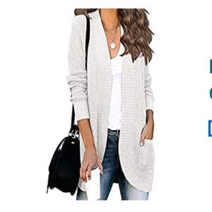 Winter white cardigan sweater with pockets!